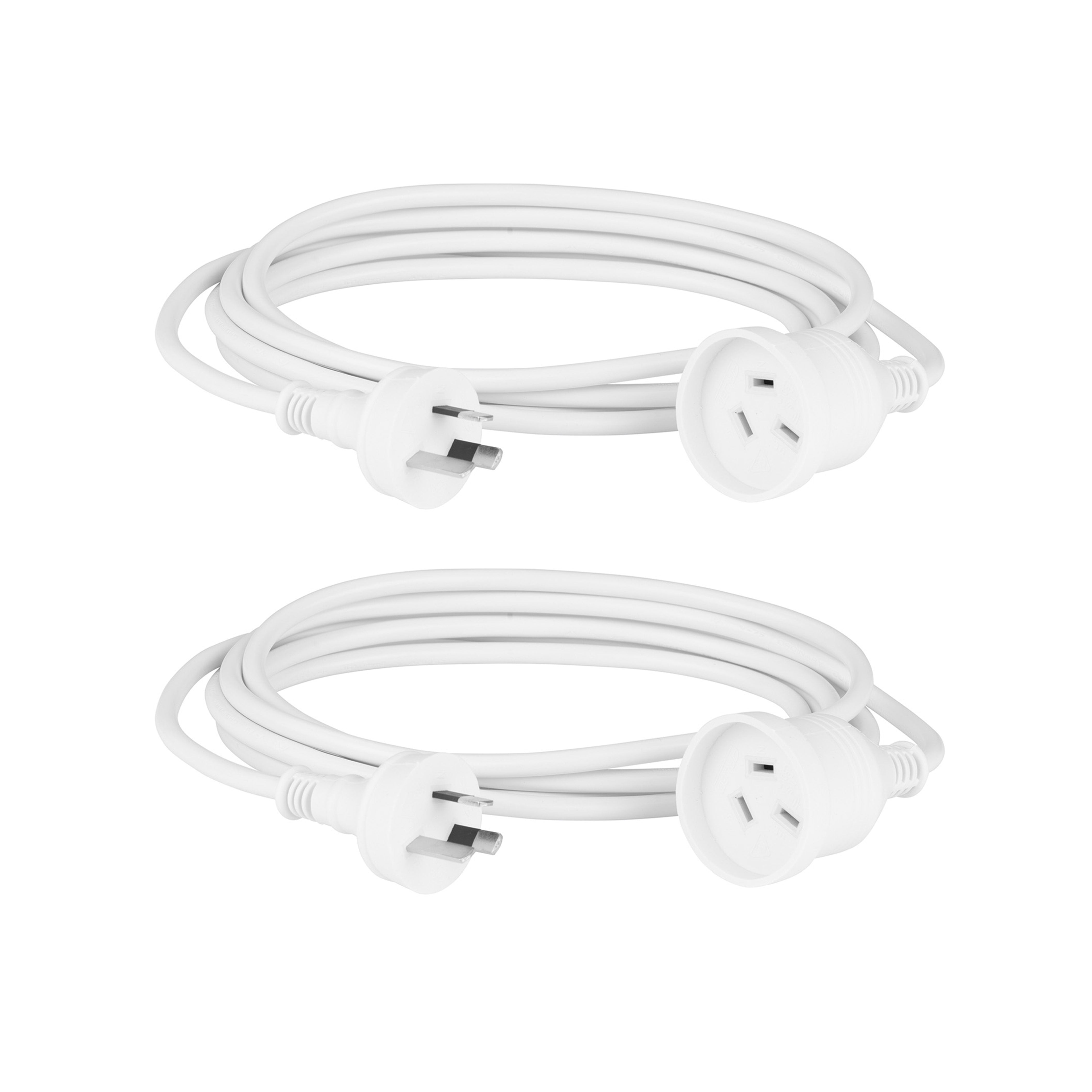 Arlec White 3m Domestic Extension Lead - 2 Pack