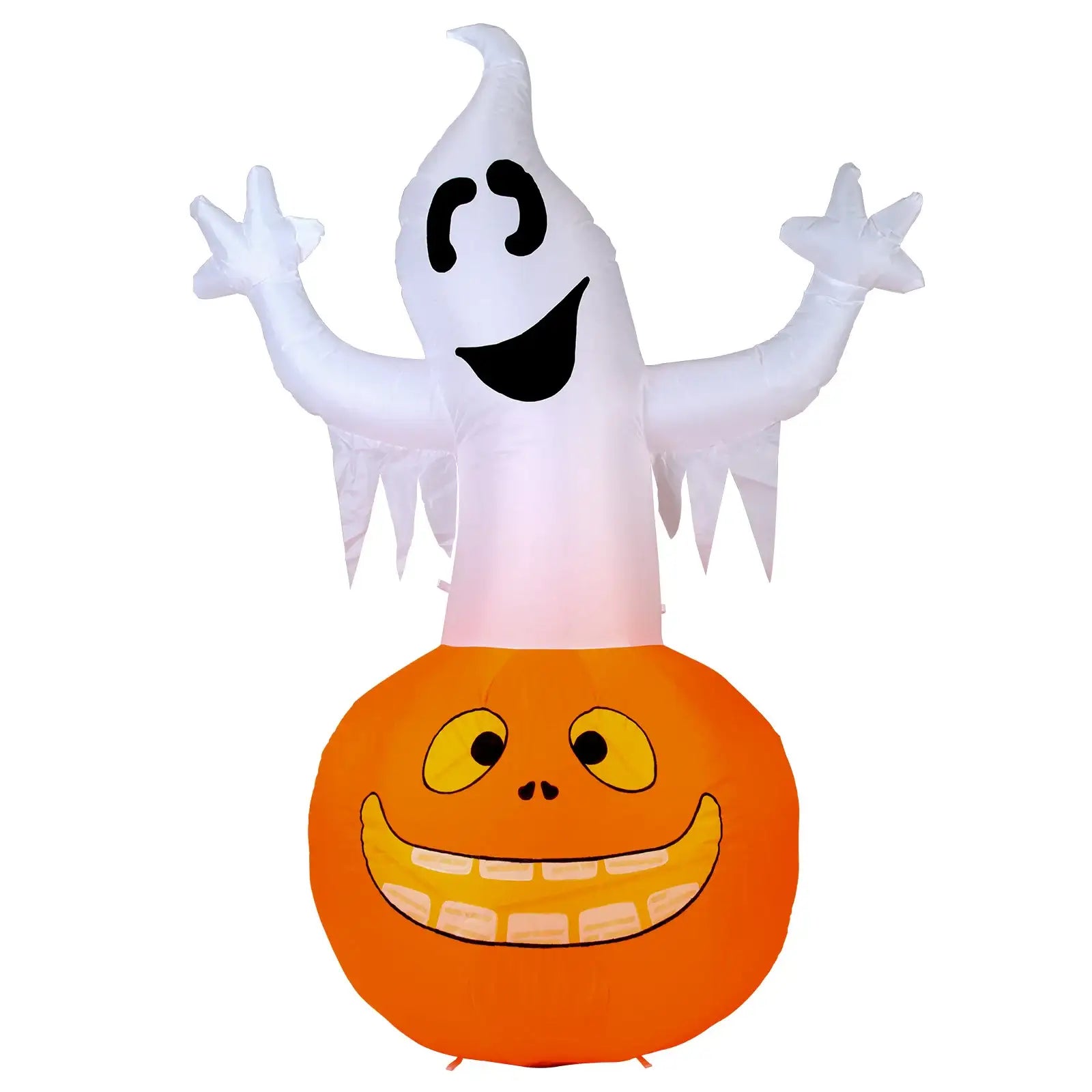 Arlec 1.8m Halloween inflatable with pumpkin and ghost – self-inflating with LED lights for festive decor