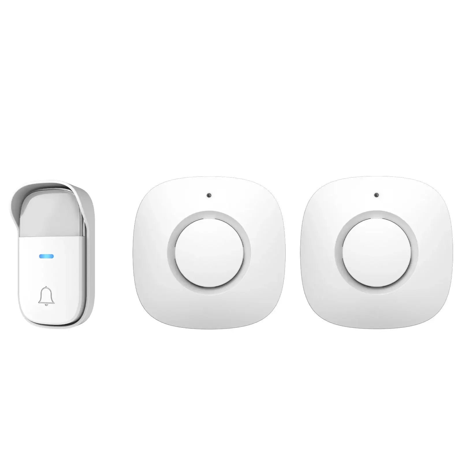 Arlec 150m White Wireless Dual Plug-in Door Chime with Kinetic Push Button – wireless door chime, smart doorbell chime, plug-in doorbell