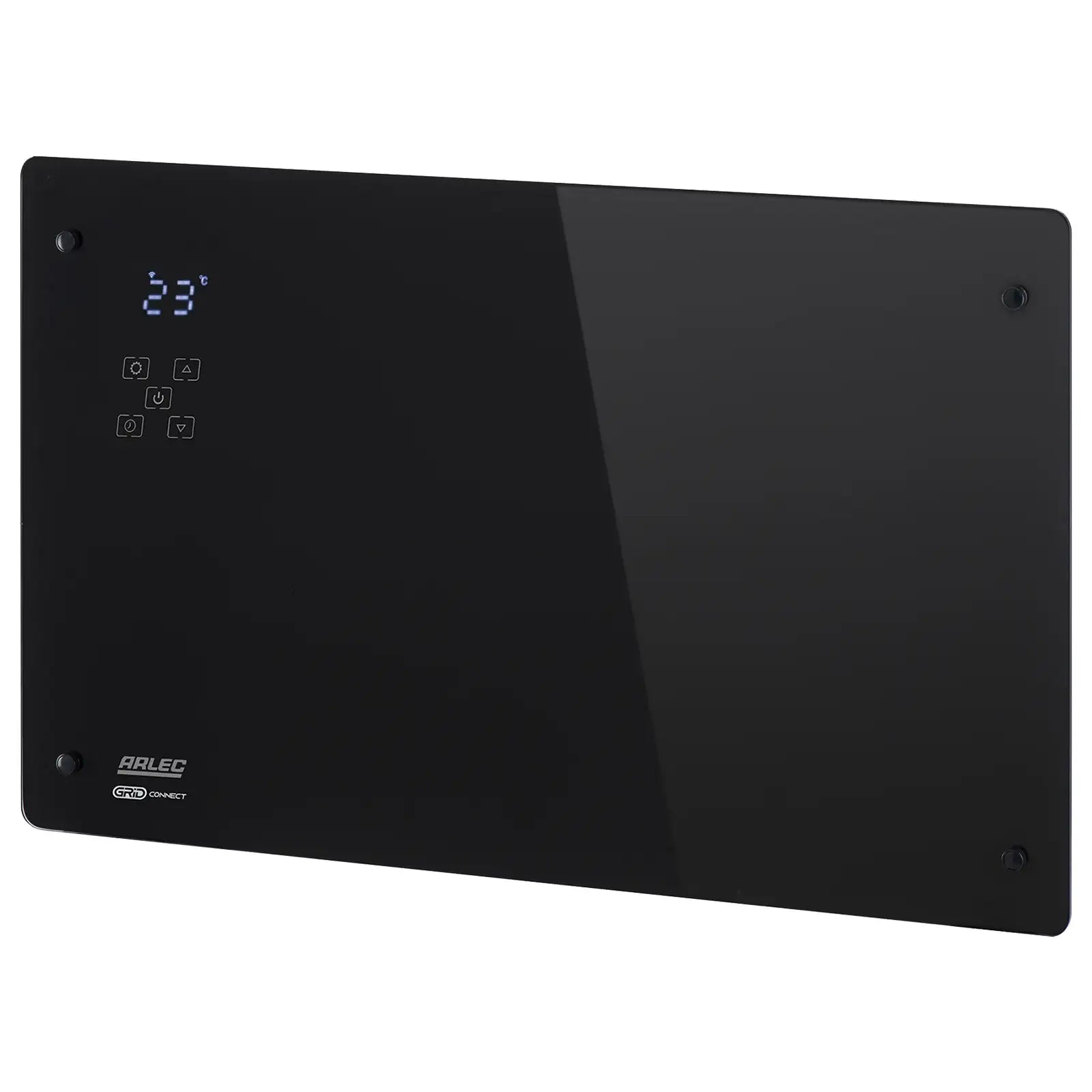 arlec 2200w black smart panel heater – grid connect smart home heater; energy-efficient convection panel; sleek black wall heater