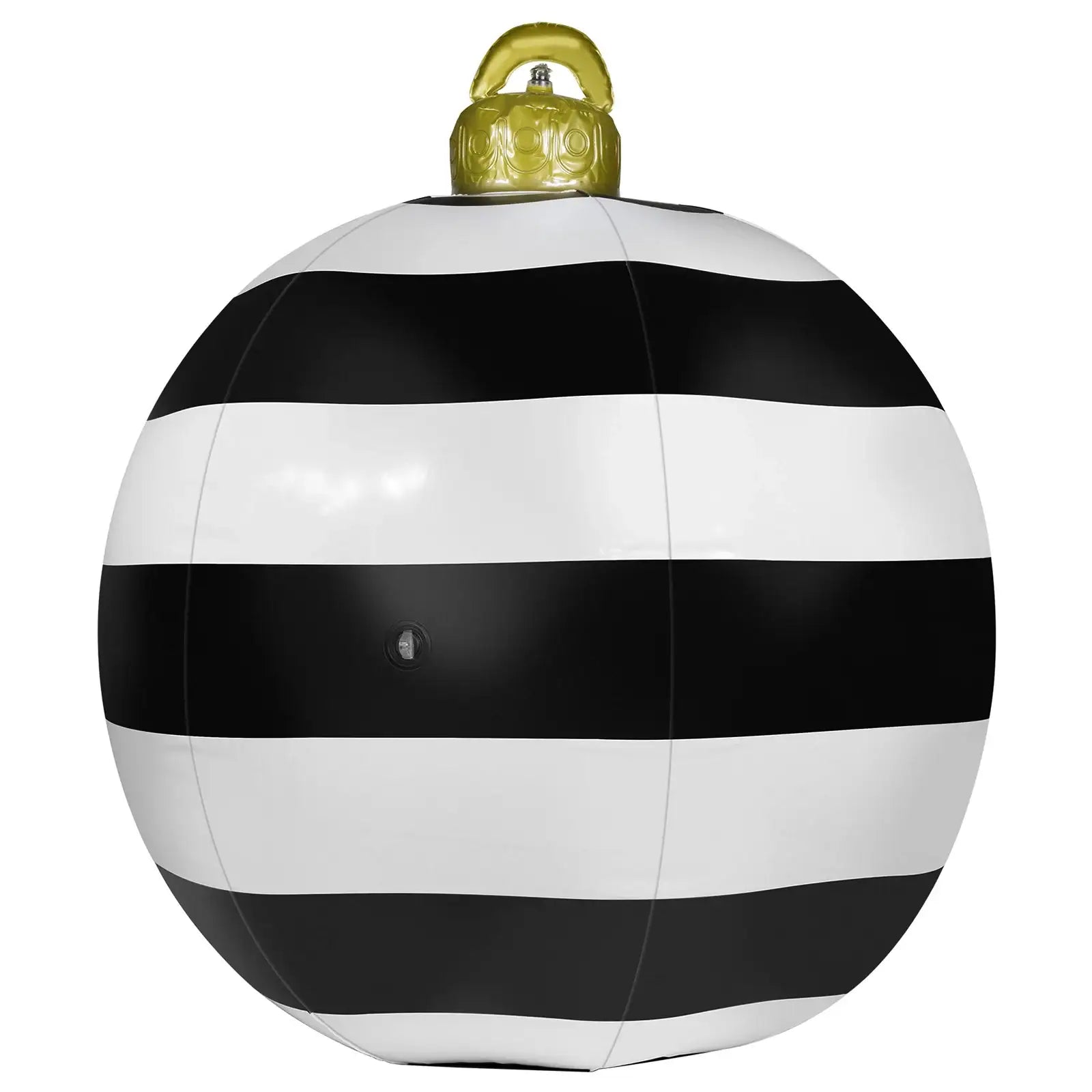 Arlec 80cm black & white inflatable PVC bauble – outdoor Christmas ornament with pump and ground fixing accessories