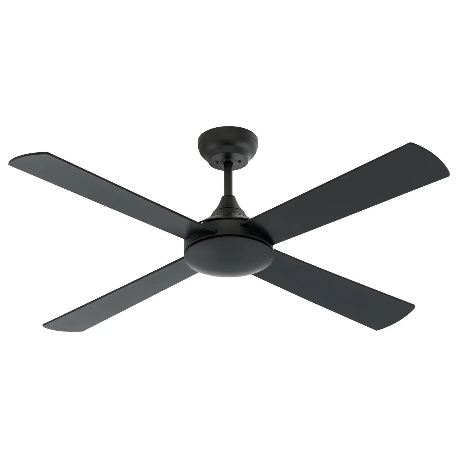 arlec 130cm boston II black fan – large ceiling fan with remote; stylish matte black ceiling fan; reversible quiet dc motor fan. Best Cooling Solutions.