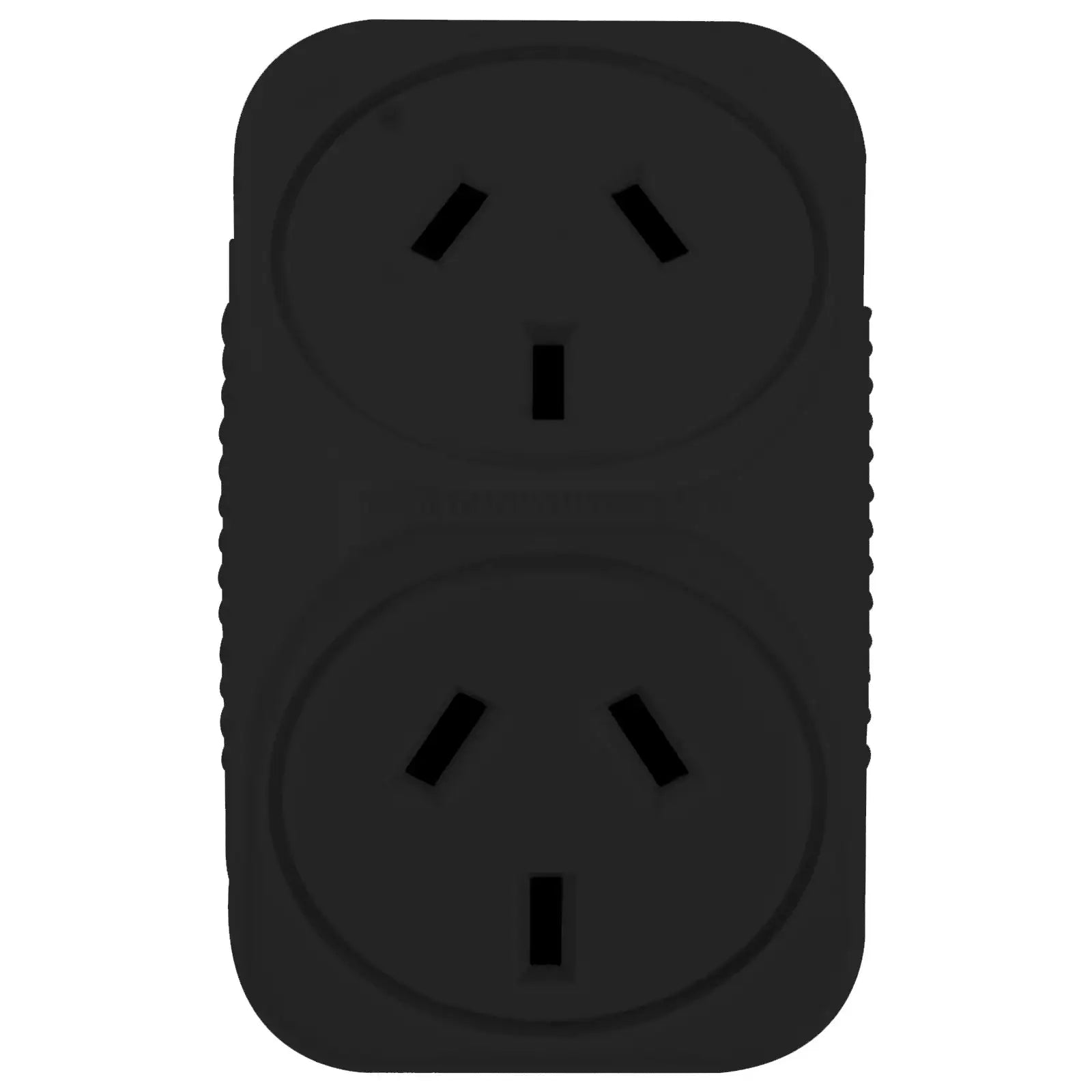 Arlec triangular double adaptor 2 pack, white dual Australian power plug outlets