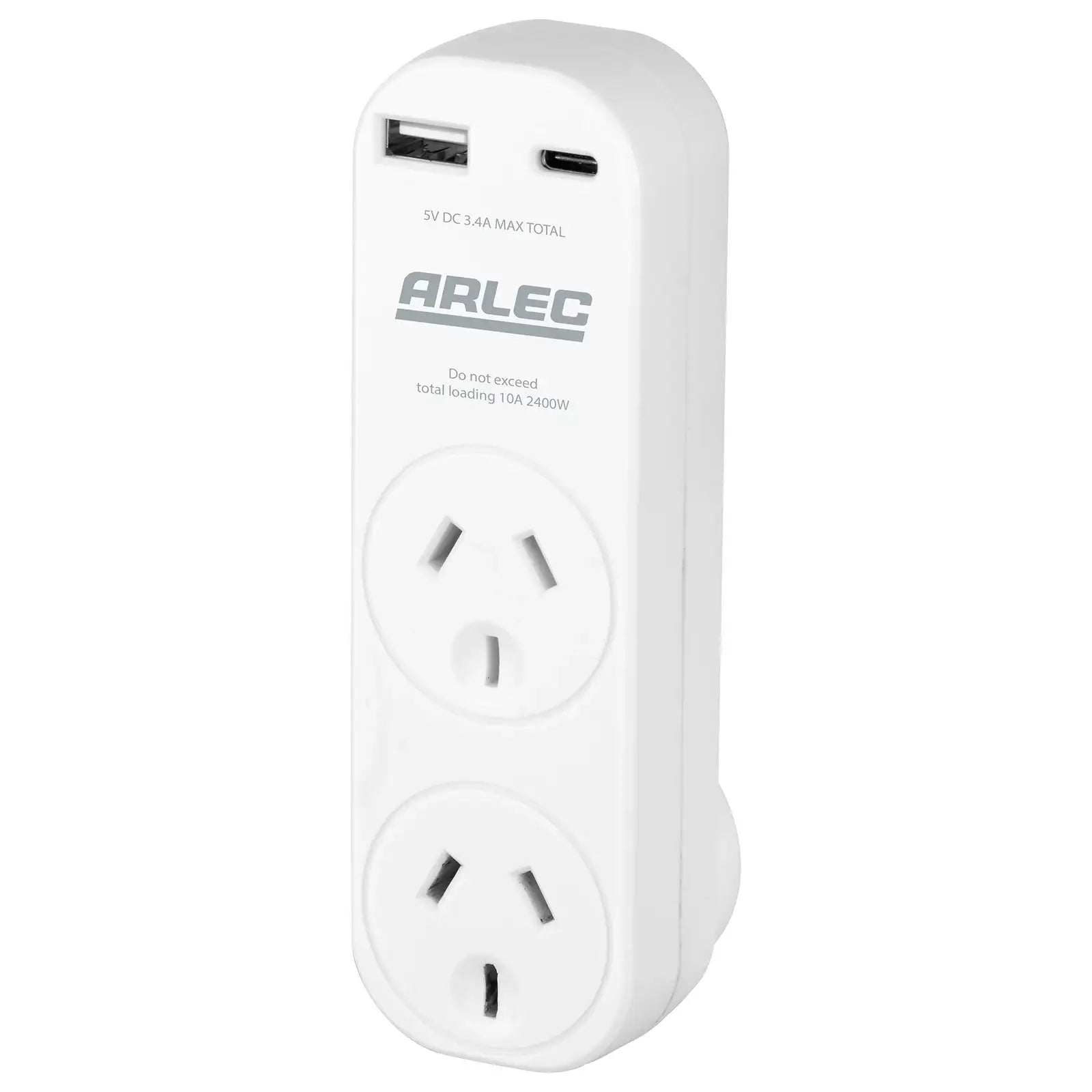 2 Outlet adaptor with x2 USB 2.4A – compact USB adaptor for home and office
